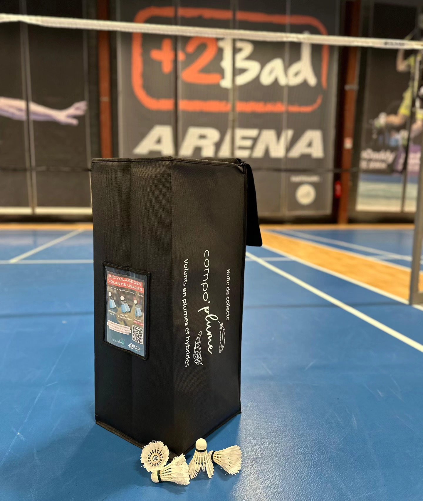 Boîte de collecte Woopak pour recyclage de volants de badminton